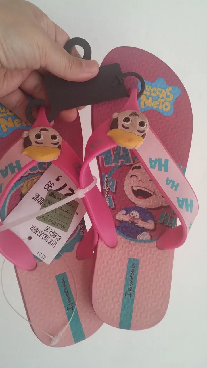 Chinelo Ipanema Infantil Luccas Neto Rosa