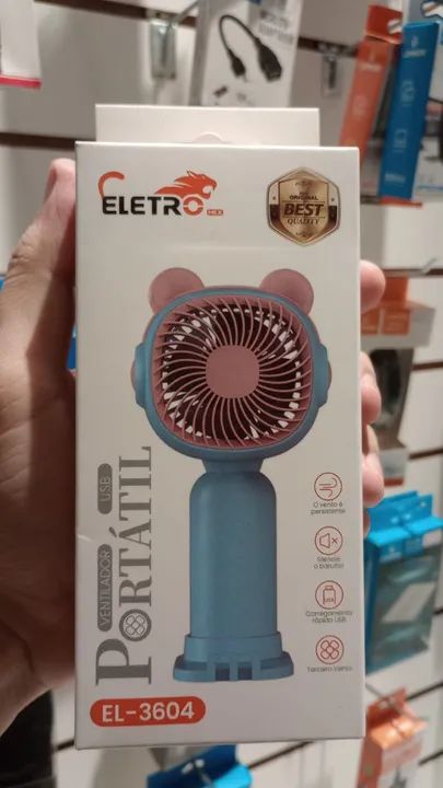 Ventilador Portátil De Mesa Orelhinhas Eletromex EL-3604