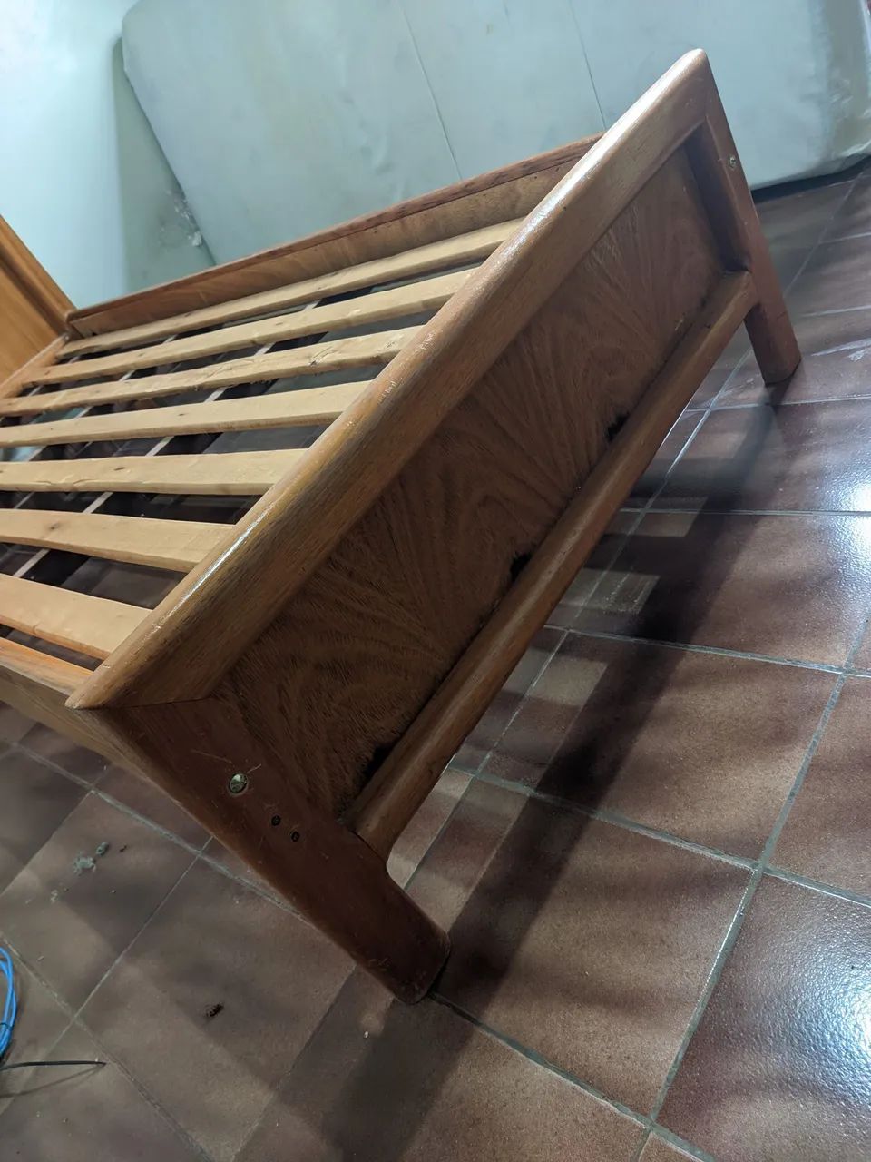 Cama De Solteiro Com Colchão (Madeira Cerejeira) - Foto 5
