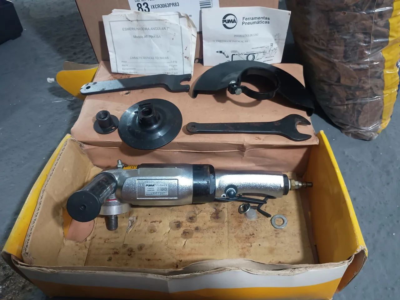 Esmerilhadeira angular 7" pneumática PUMA - Foto 4