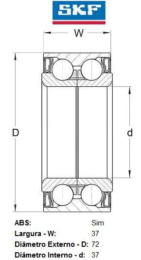 Rolamento roda dianteira SKF VKBC3539 - Foto 2