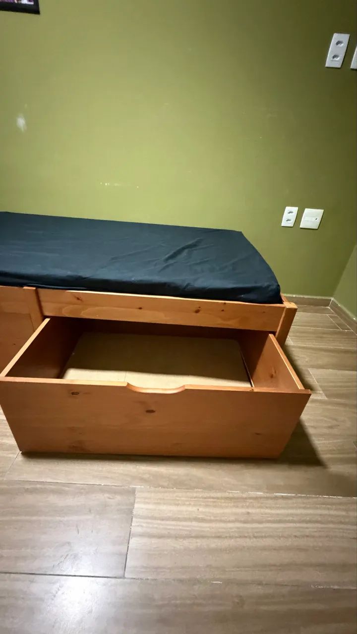 Cama de Solteiro de Madeira com Baú  - Foto 5
