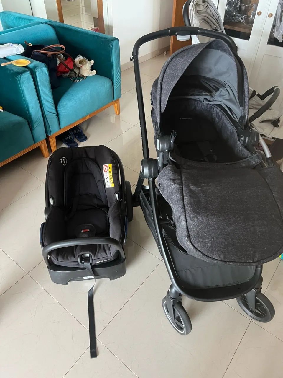 CARRINHO DE BEBÊ + BEBÊ CONFORTO MÁXI COSI - Foto 2