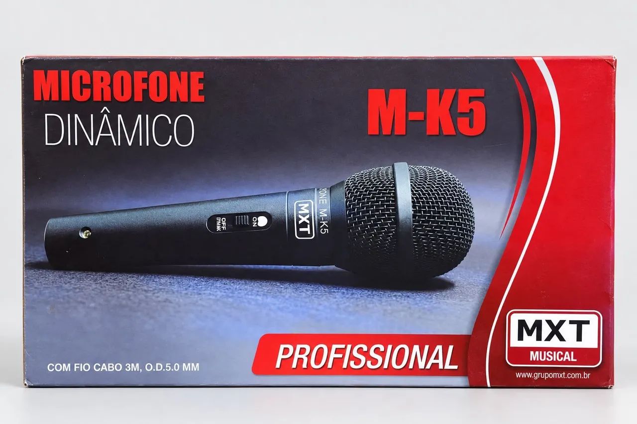 Microfone MTX M-K5 novo com cabo de 3 metros e caixa - Foto 3