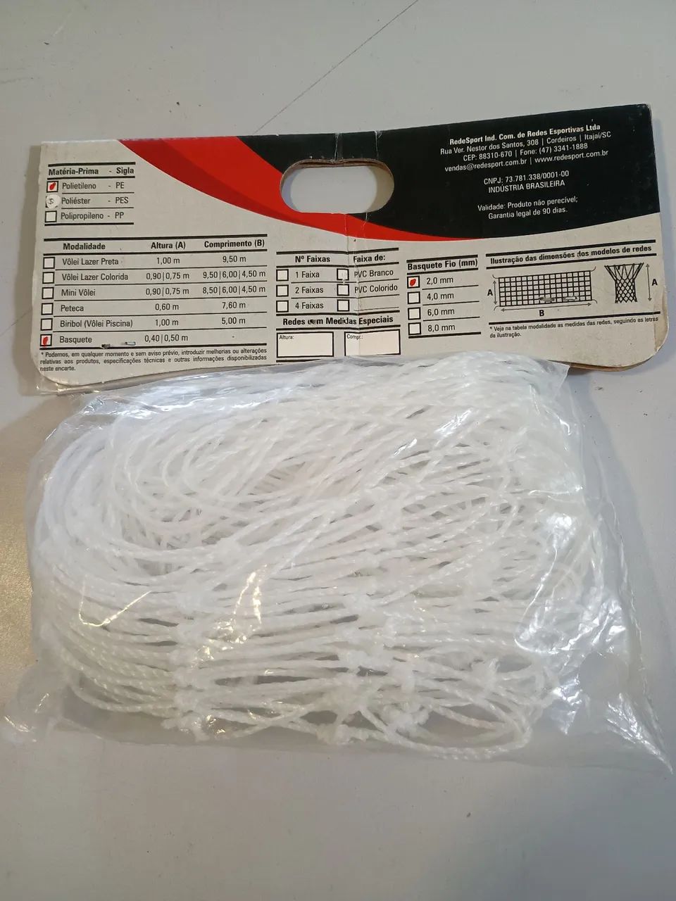Par Rede de basquete. Fio 2mm Nylon - Foto 2