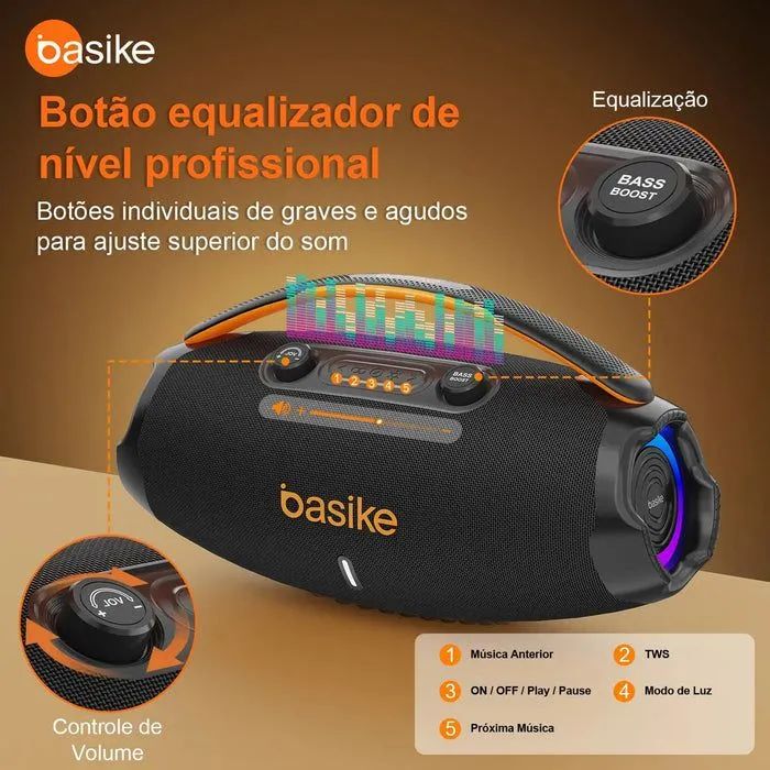 Caixa de Som Bluetooth Basike Ba-MD207 80w - Foto 3