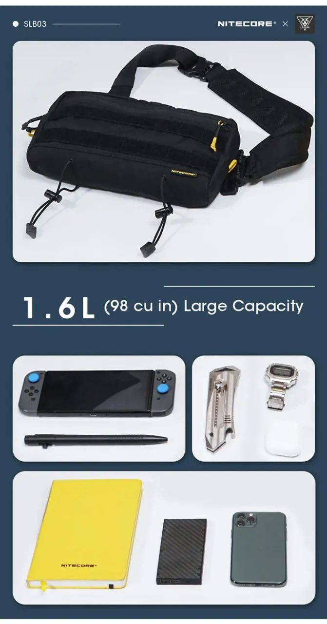 pochete nitecore slb03 material 500D - Foto 2