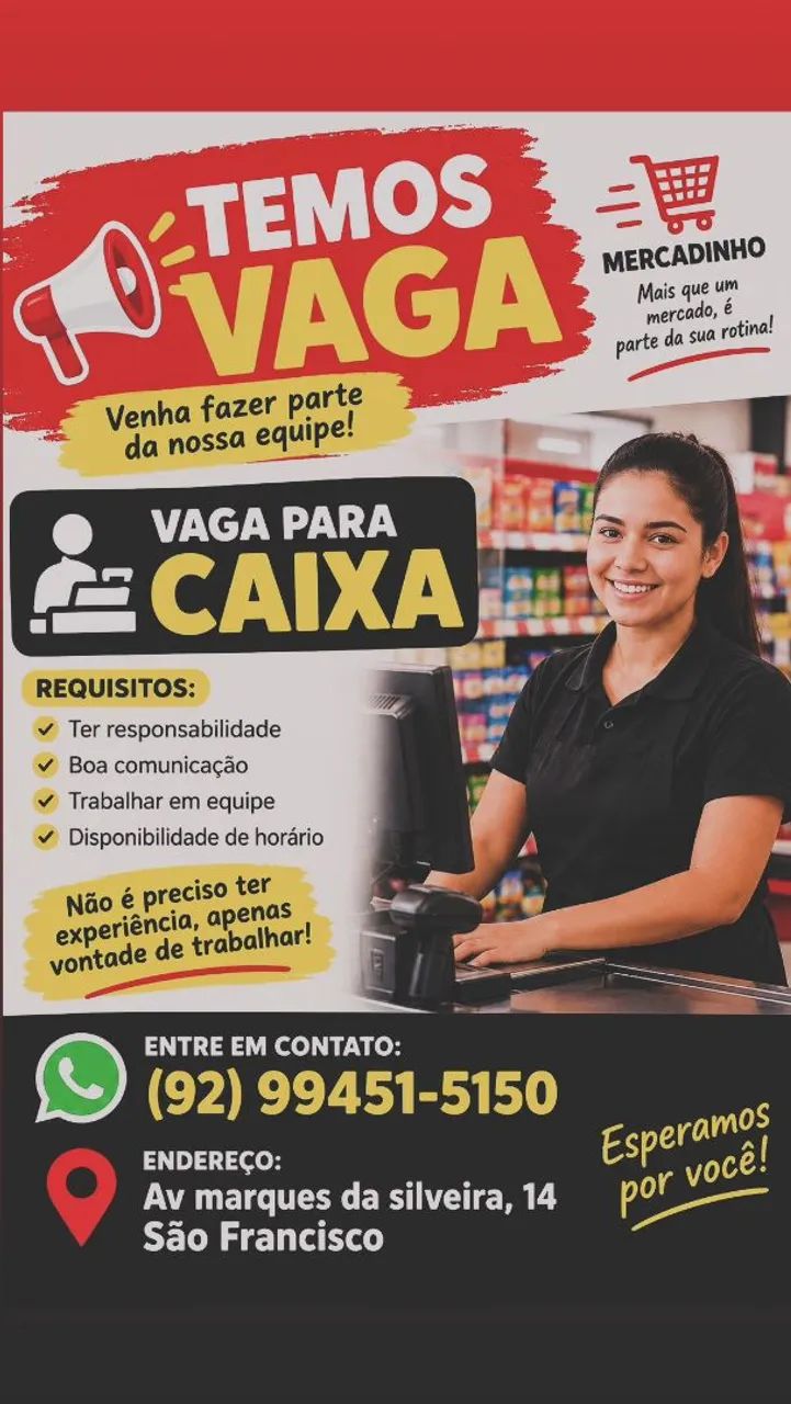 VAGA PARA CAIXA