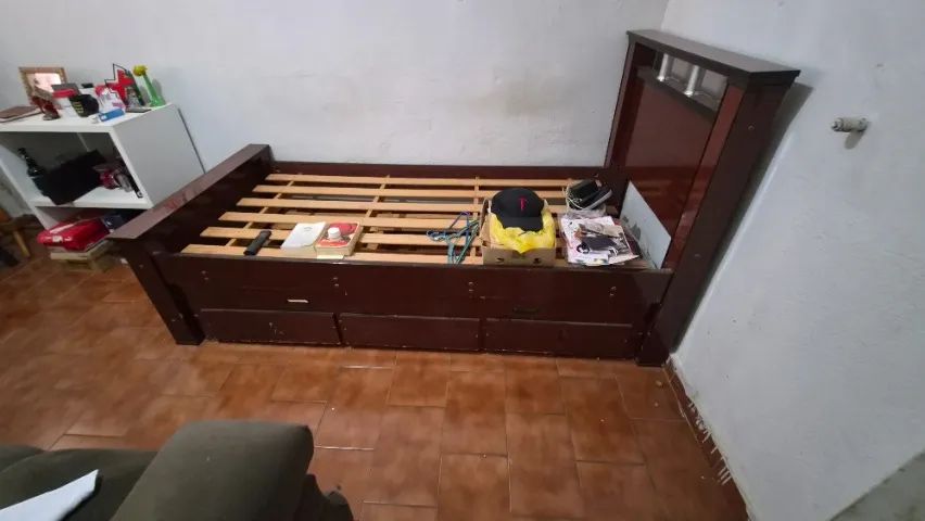 Cama Solteiro com 3 Gavetas e Auxiliar - Presidente Roosevelt - Uberlândia - Foto 3