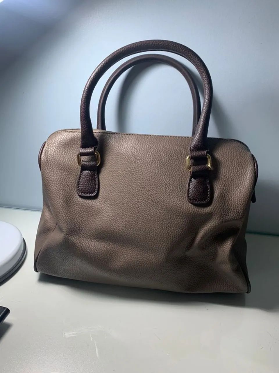 bolsa tommy hilfiger couro sintético marrom - Foto 2