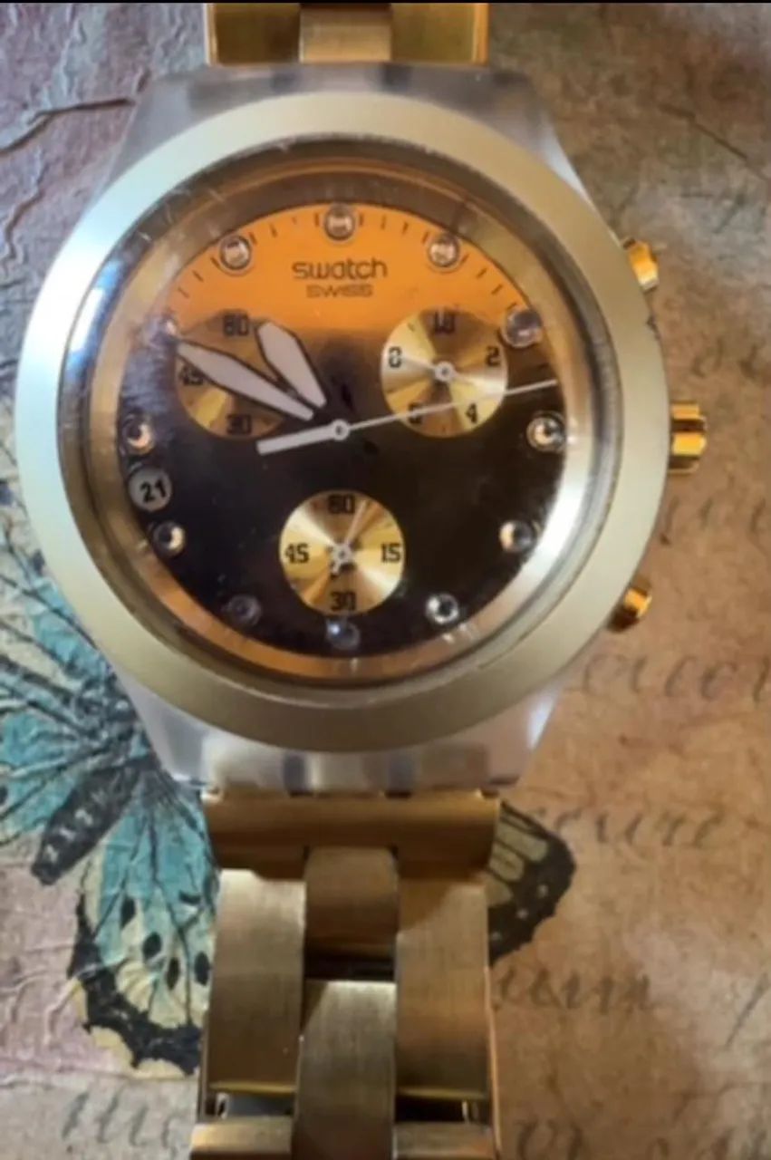 Relógio Swatch Dourado - Foto 3
