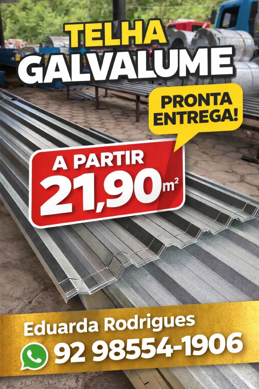 Telha galvalume a mais barata da cidade