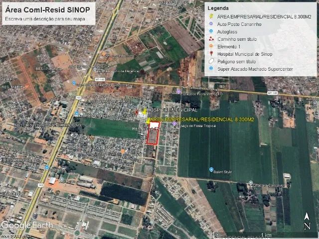 Terreno 8.323 m2 Industrial ou Residencial em Sinop MT R$4.150.000,00. 