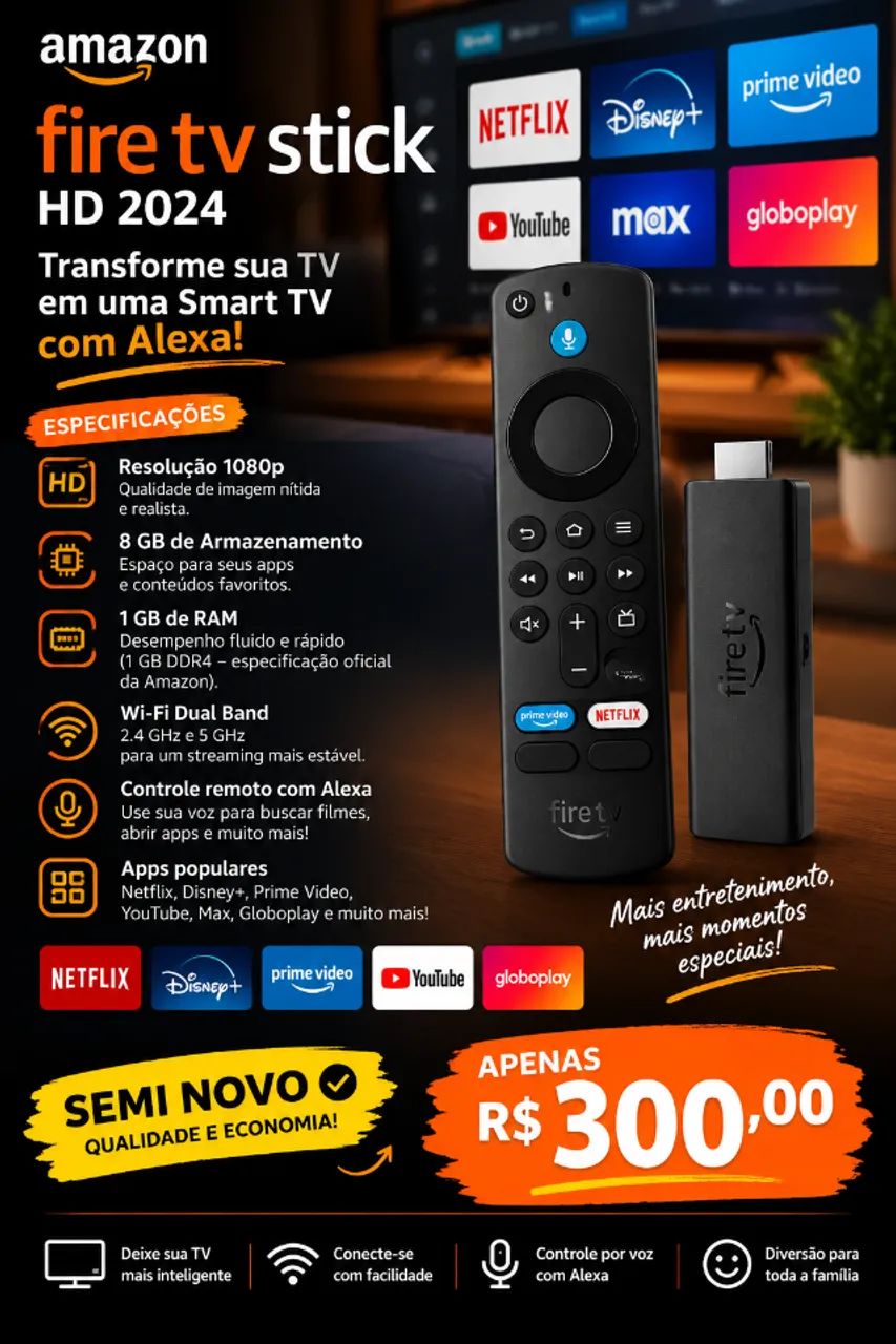 Cromecast semi novo 