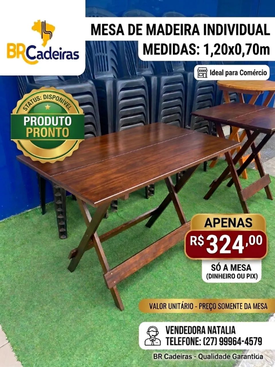 mesa de madeira 1,20 por 70 cm - Foto 3
