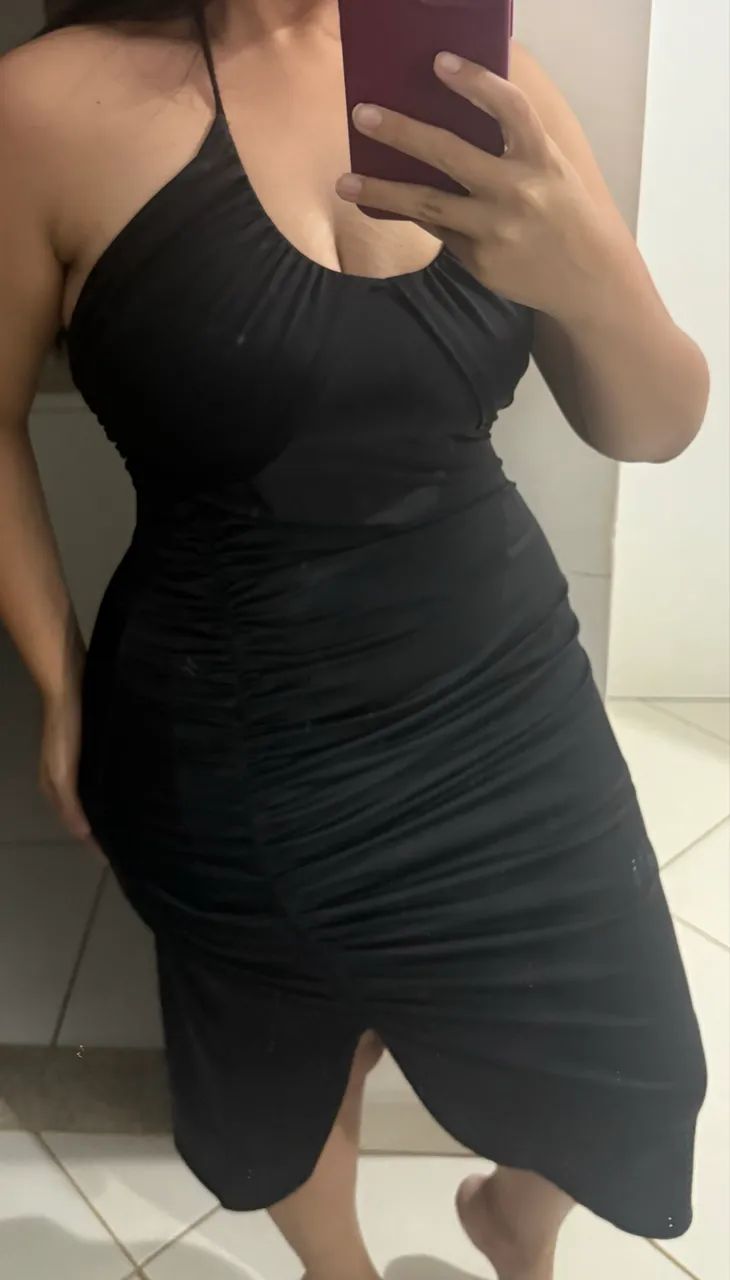 Vestido preto animale jeans - M - Foto 2