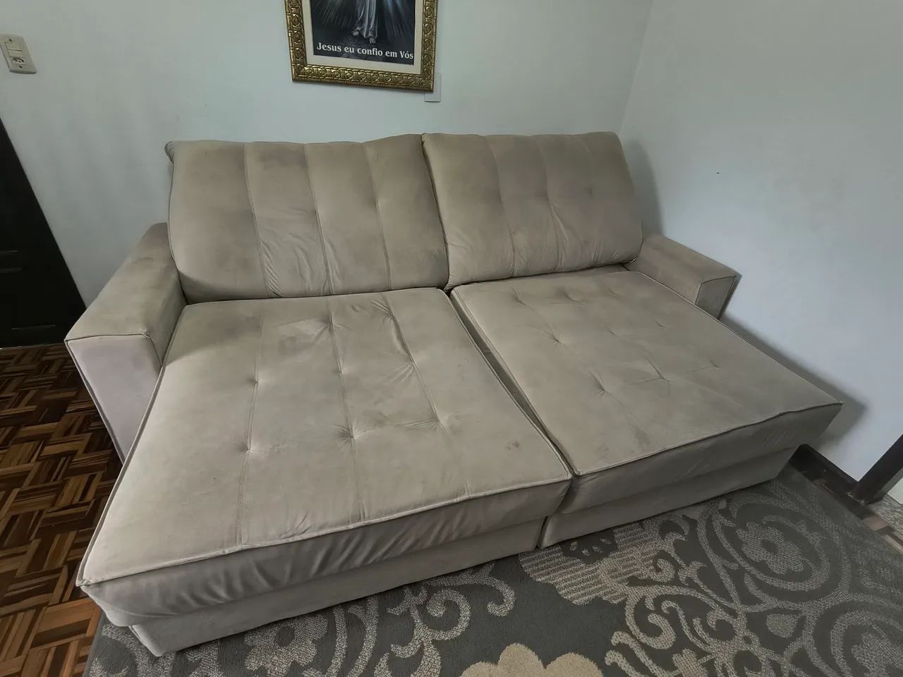 Sofá Retrátil em Suede - Foto 3