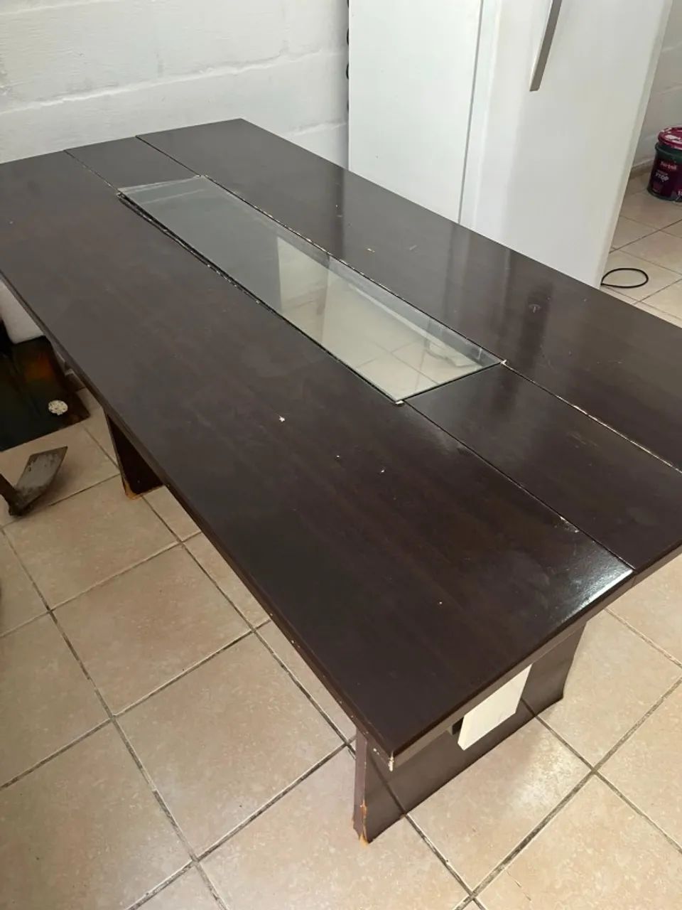 Mesa 1,60m x 0,80m com Vidro Central (Usada)