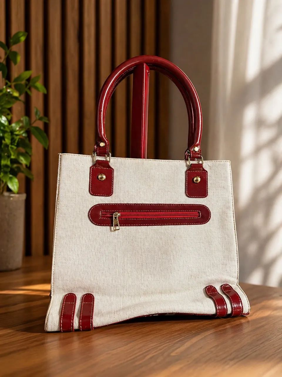 Bolsa Louis Vuitton Original Feminina Luxo Creme/Vinho Excelente Estado - Foto 3