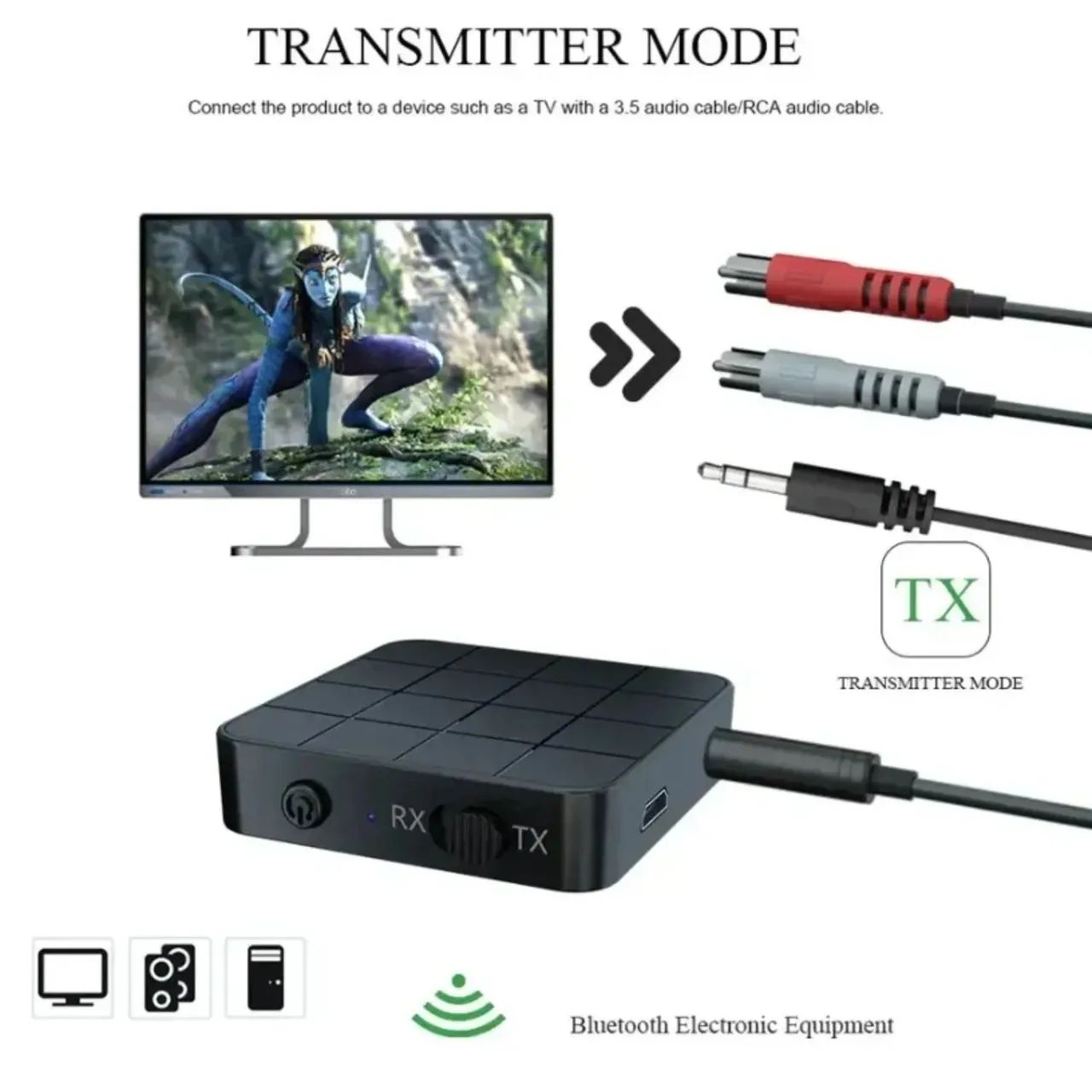 Transmissor e receptor de áudio Bluetooth 5.0  - Foto 4
