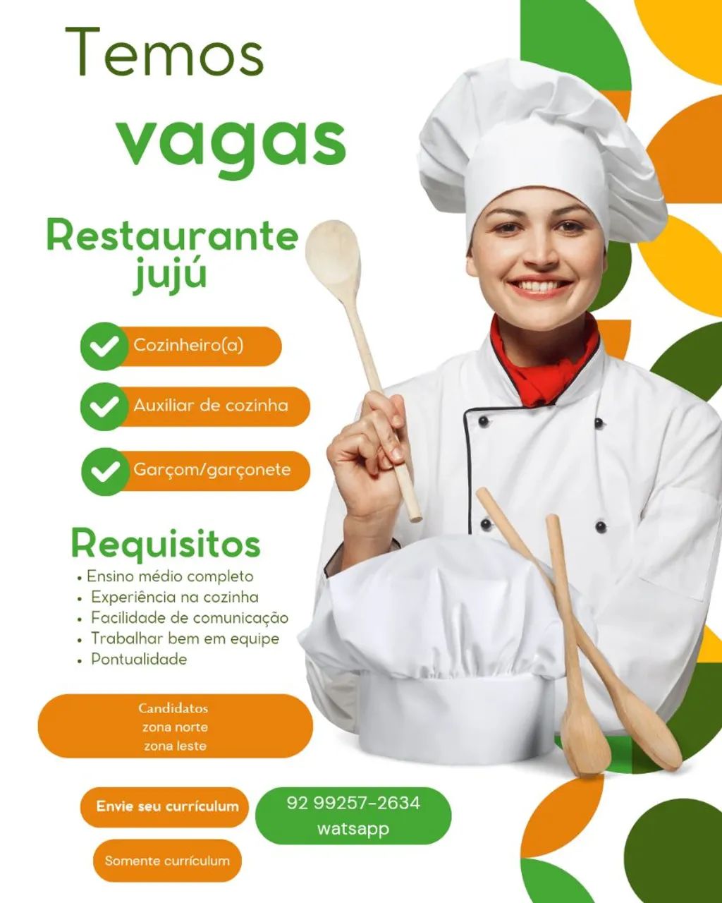 VAGA DE EMPREGO EM RESTAURANTE 