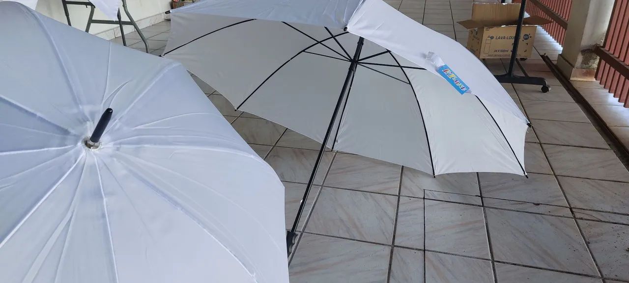 Guarda-chuva branco 1,25 de diâmetro  - Foto 2