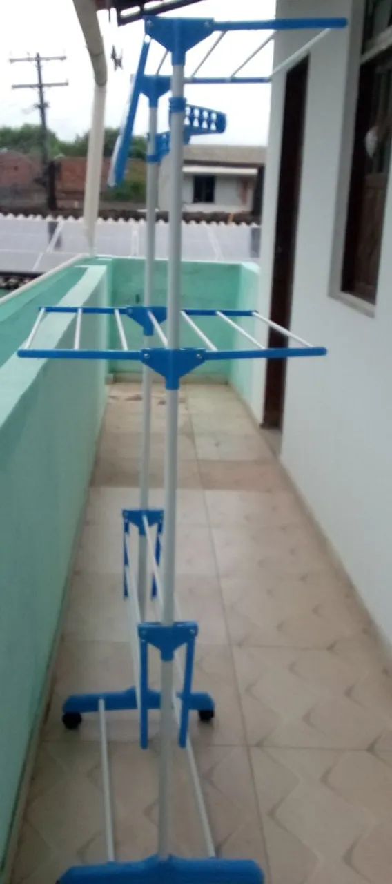 Varal 3 andar cor preta reforçado 30 kg de roupas  - Foto 2
