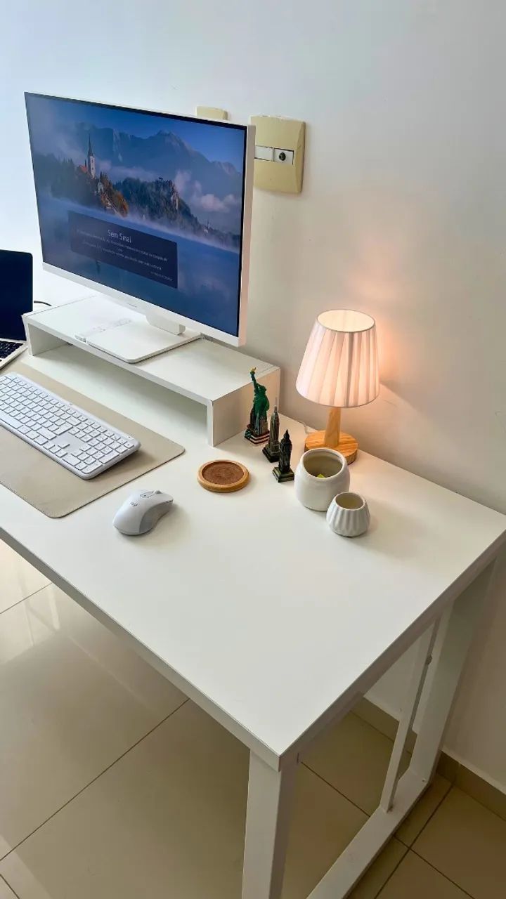 Mesa de escritório branca 1,60m x 60cm - Foto 3