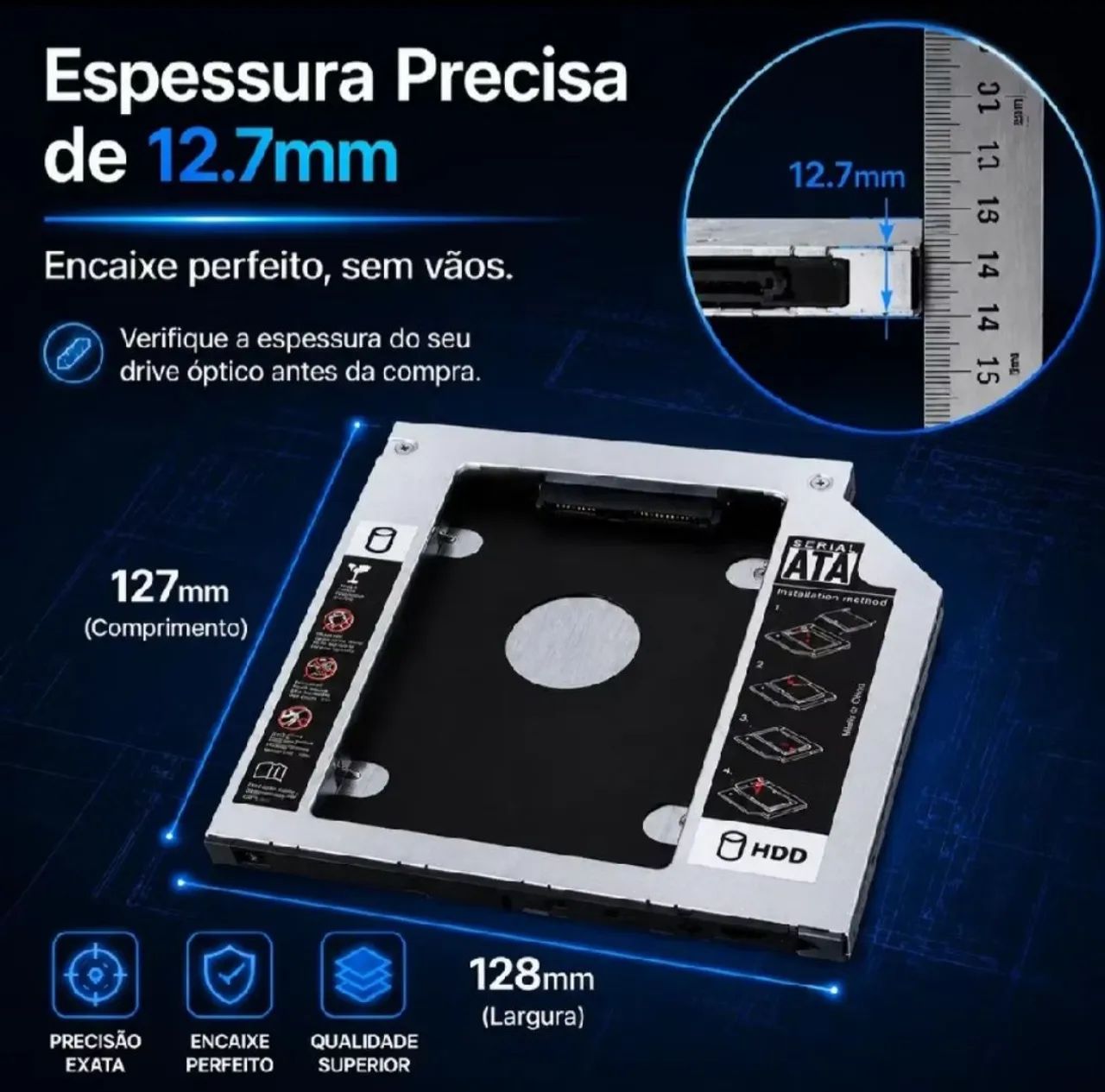 Caddy para HD ou SSD - Foto 4