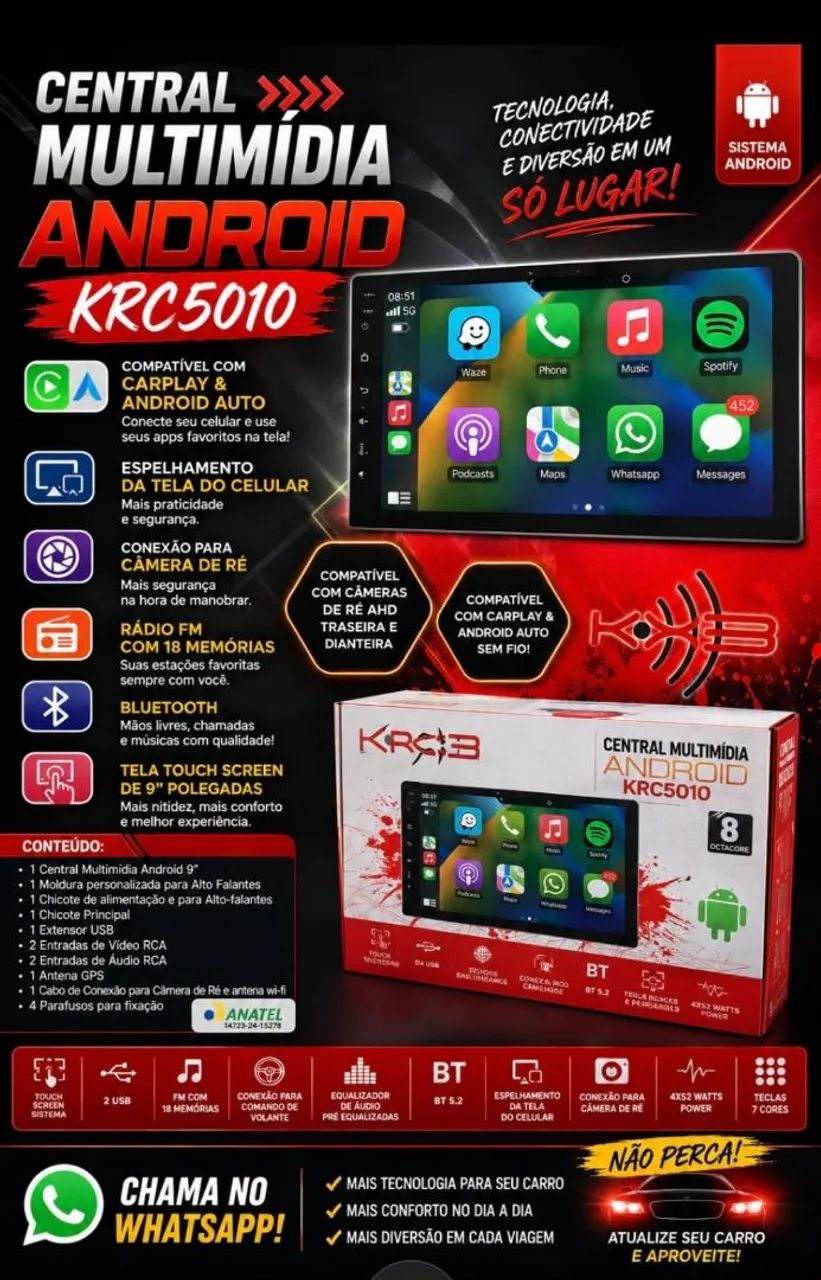 Muldimídia 9 Polegadas 2din Usb 64gb 2gb De Ram Octacore