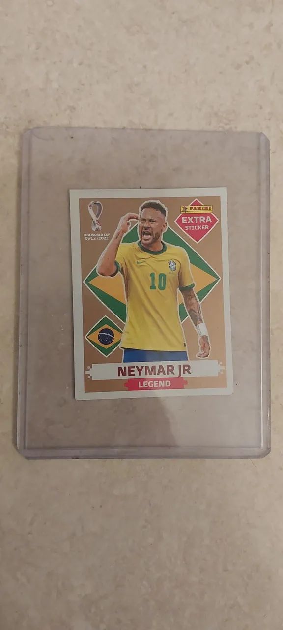 Neymar Jr da copa de 2022 bronze extra sticker. COMPLETE SUA COLEÇÃO*