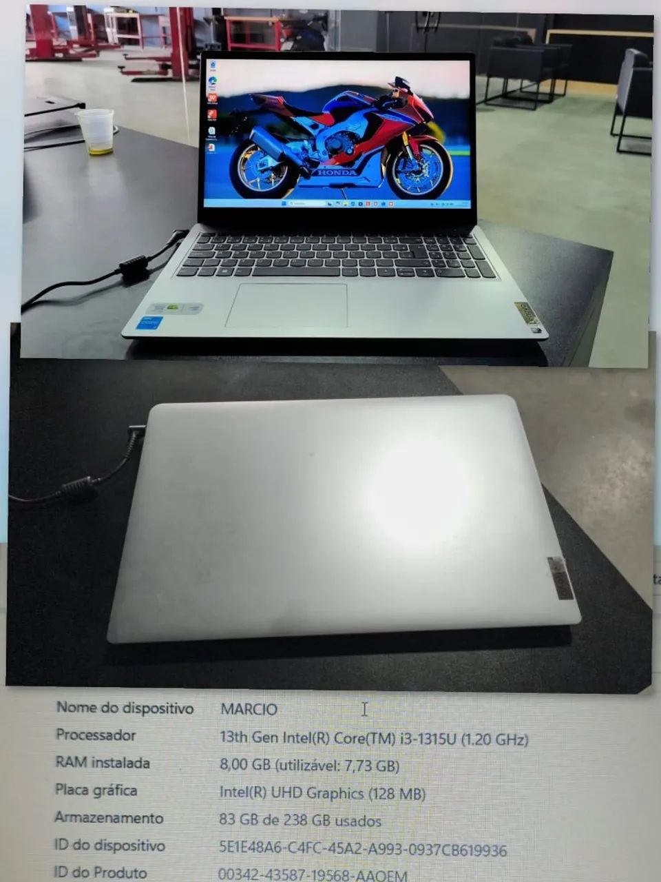 Notebook Marca Lenovo 