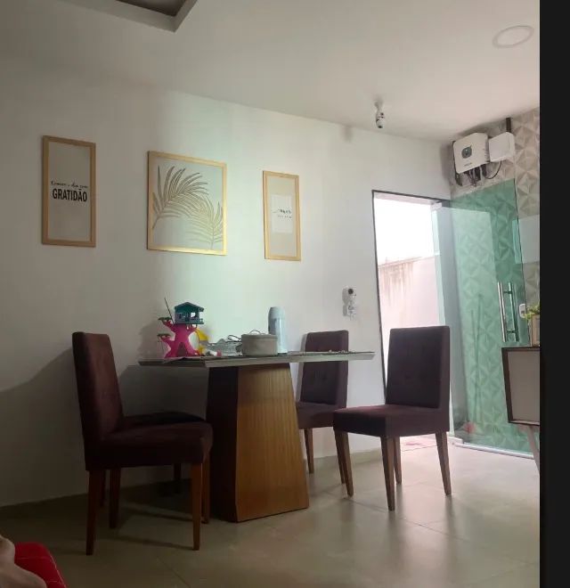 Mesa de jantar MDF tampo de vidro