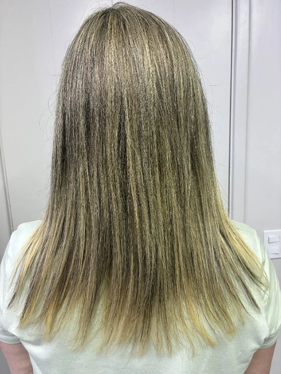 Nova Linda Peruca 100% Cabelo Humano Louro Liso 35 cm - Foto 4