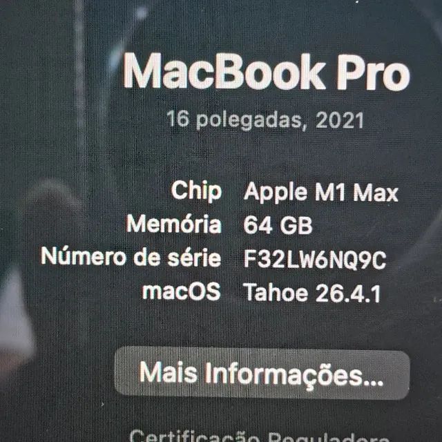 MACBOOK PRO 16 M1 MAX 64GB/1TB - SILVER - 199 CICLOS - Foto 2