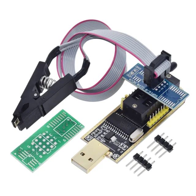 Kit Gravadora Programadora CH341A Pinça Garra Clip Jacaré SOIC8 Eprom Bios - Foto 4