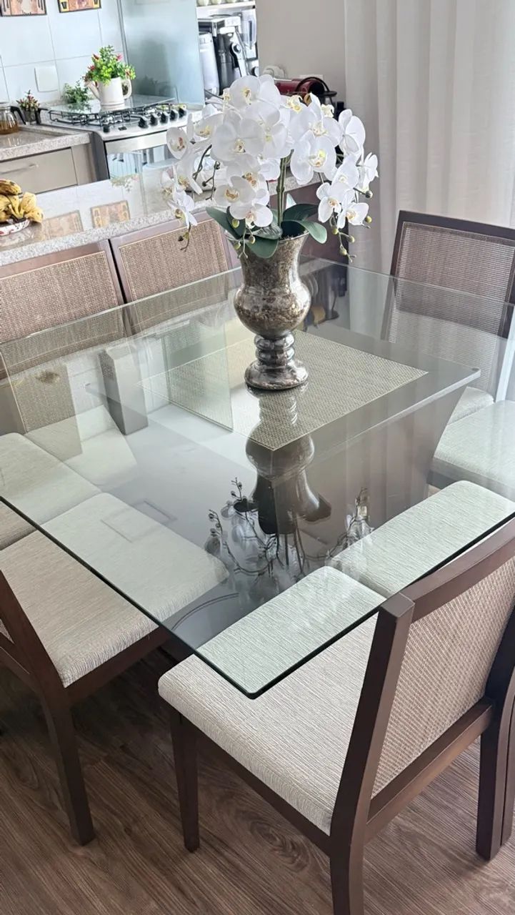 Mesa de jantar vidro temperado 8 lugares  - Foto 3