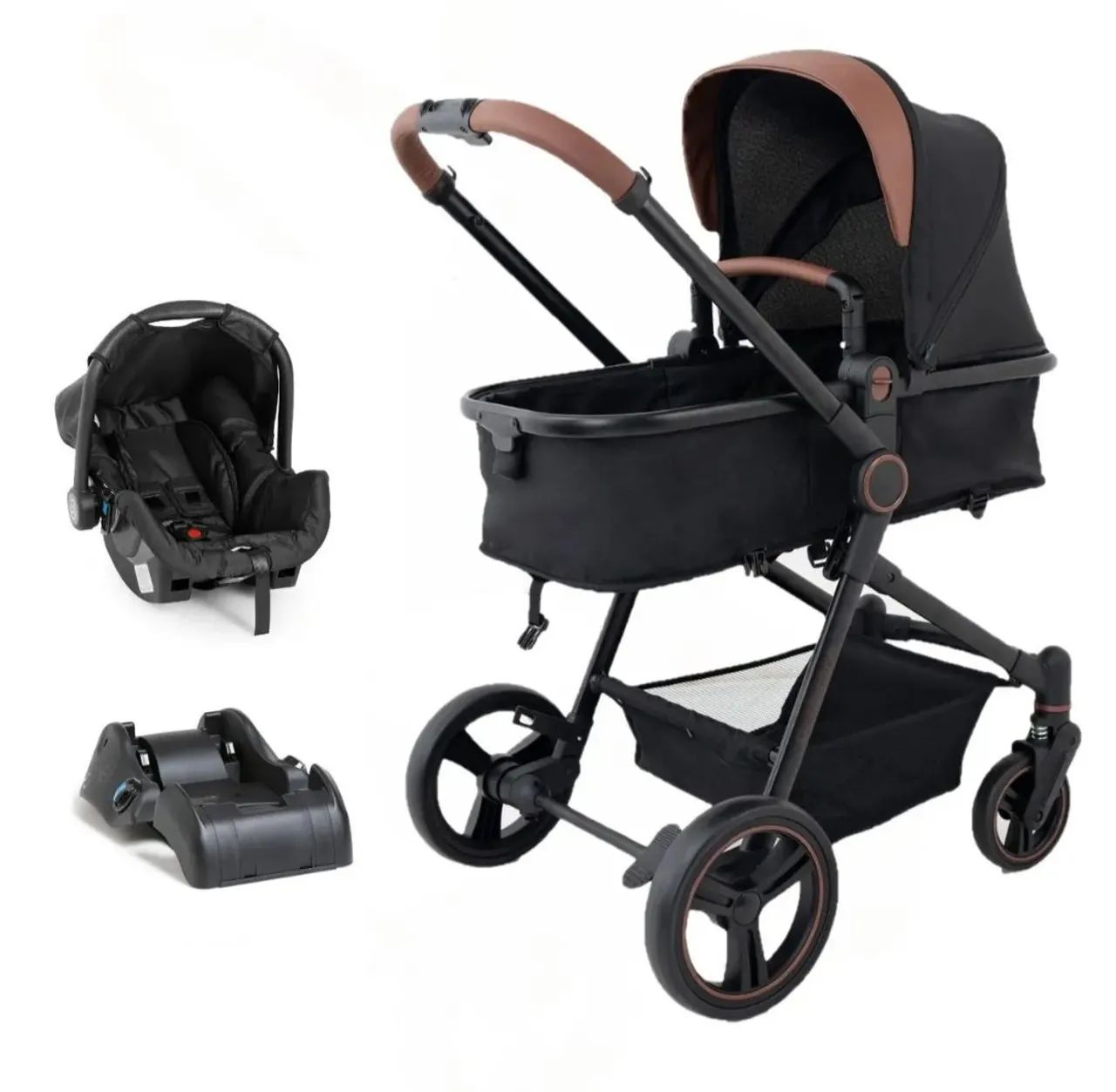 Carrinho de Bebe Moises Bebe Conforto Base Galzerano Ivy Black - Foto 5