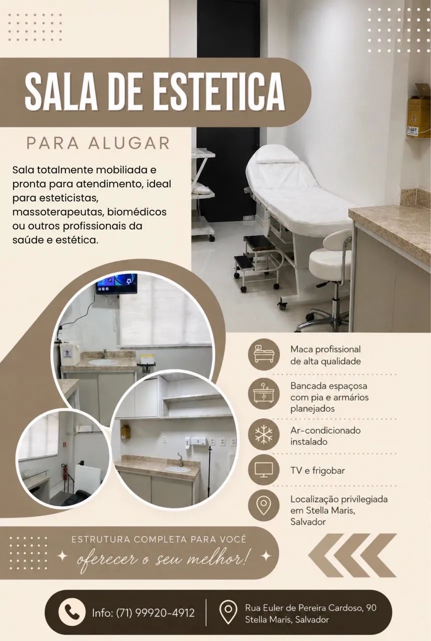 Sala de Estética Mobiliada para Aluguel - Stella Maris