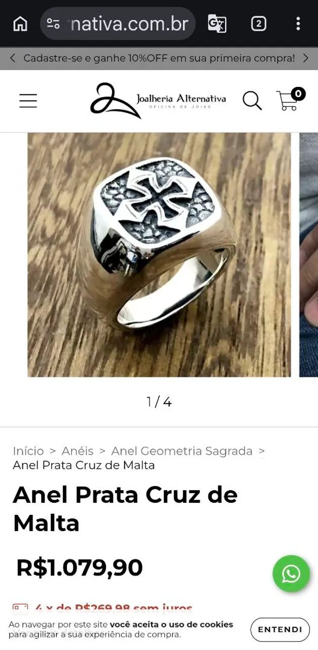 ANEL DE PRATA 950  - Foto 3