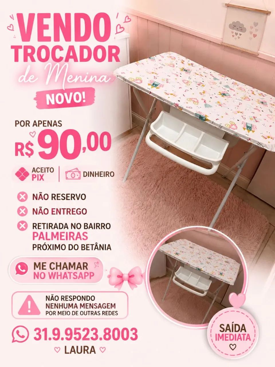 Trocador de bebê Menina