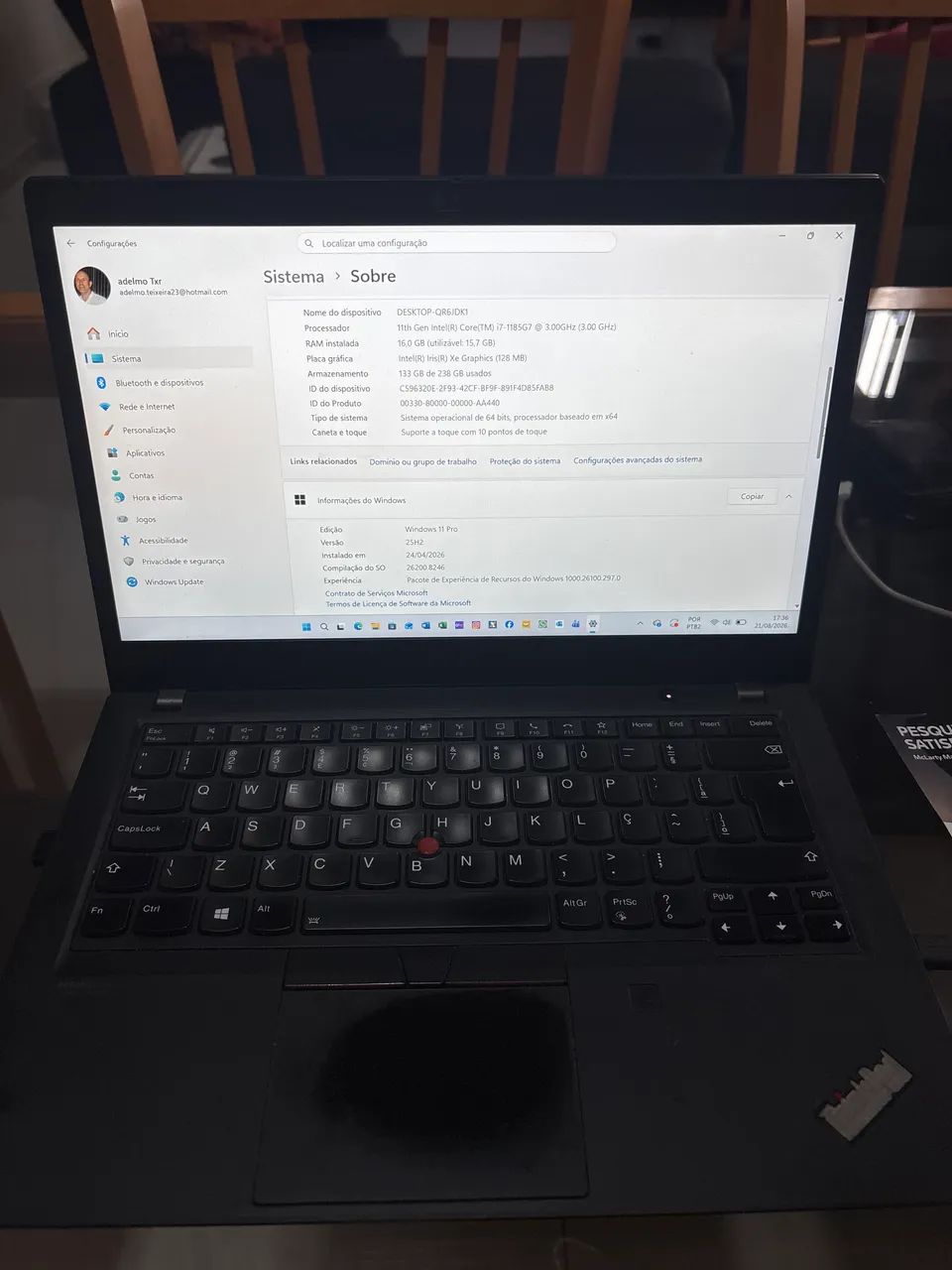 Notebook T14 LENOVO i7 ThinkPad - Foto 2