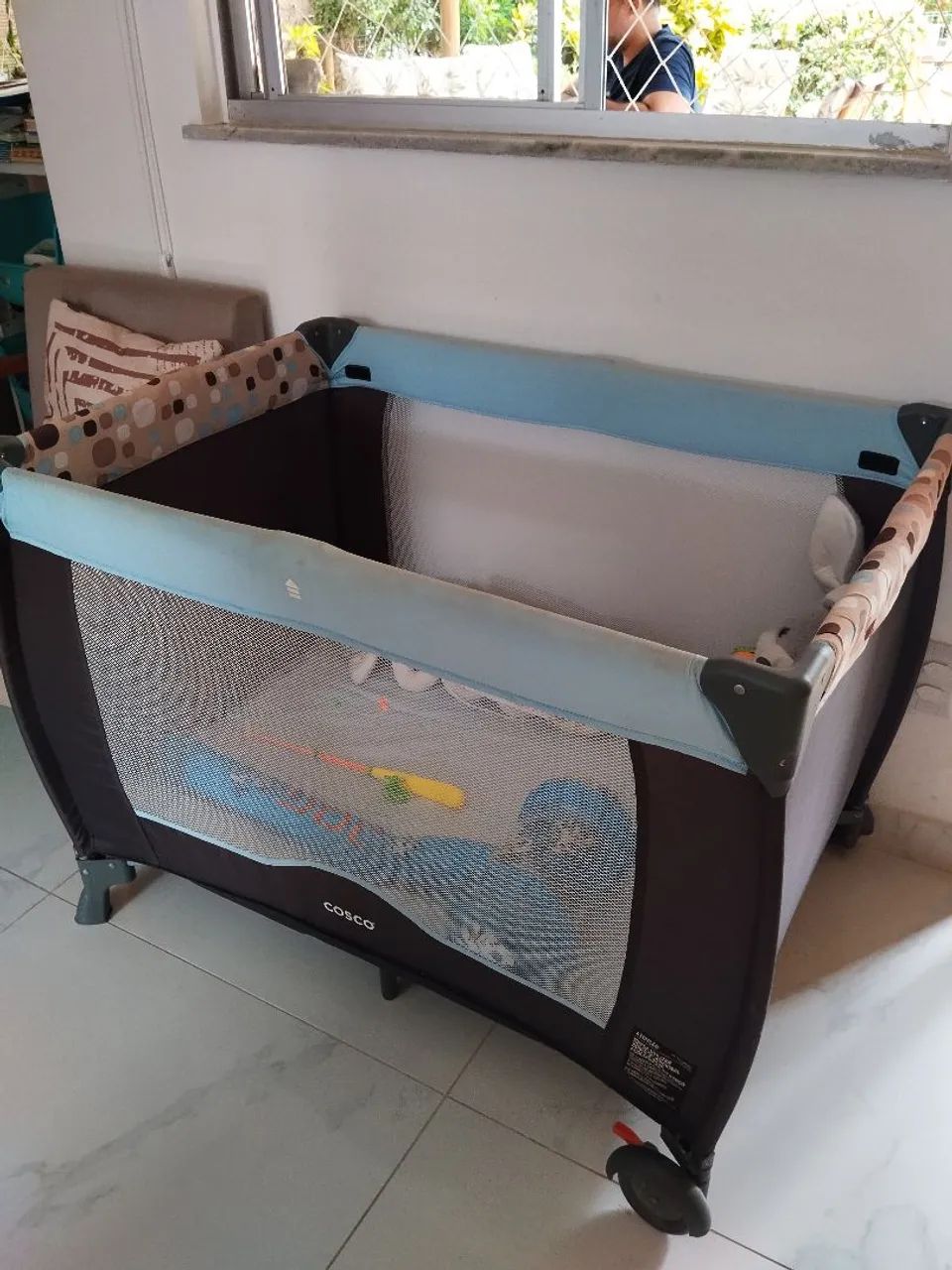 Berço Cosco super conservado azul