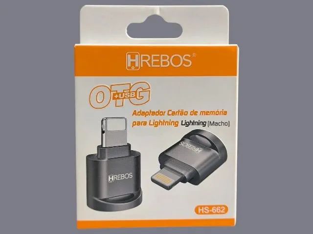 Adaptador OTG para iPhone (Lightning) - Leitor de Cartão e USB HS-662
