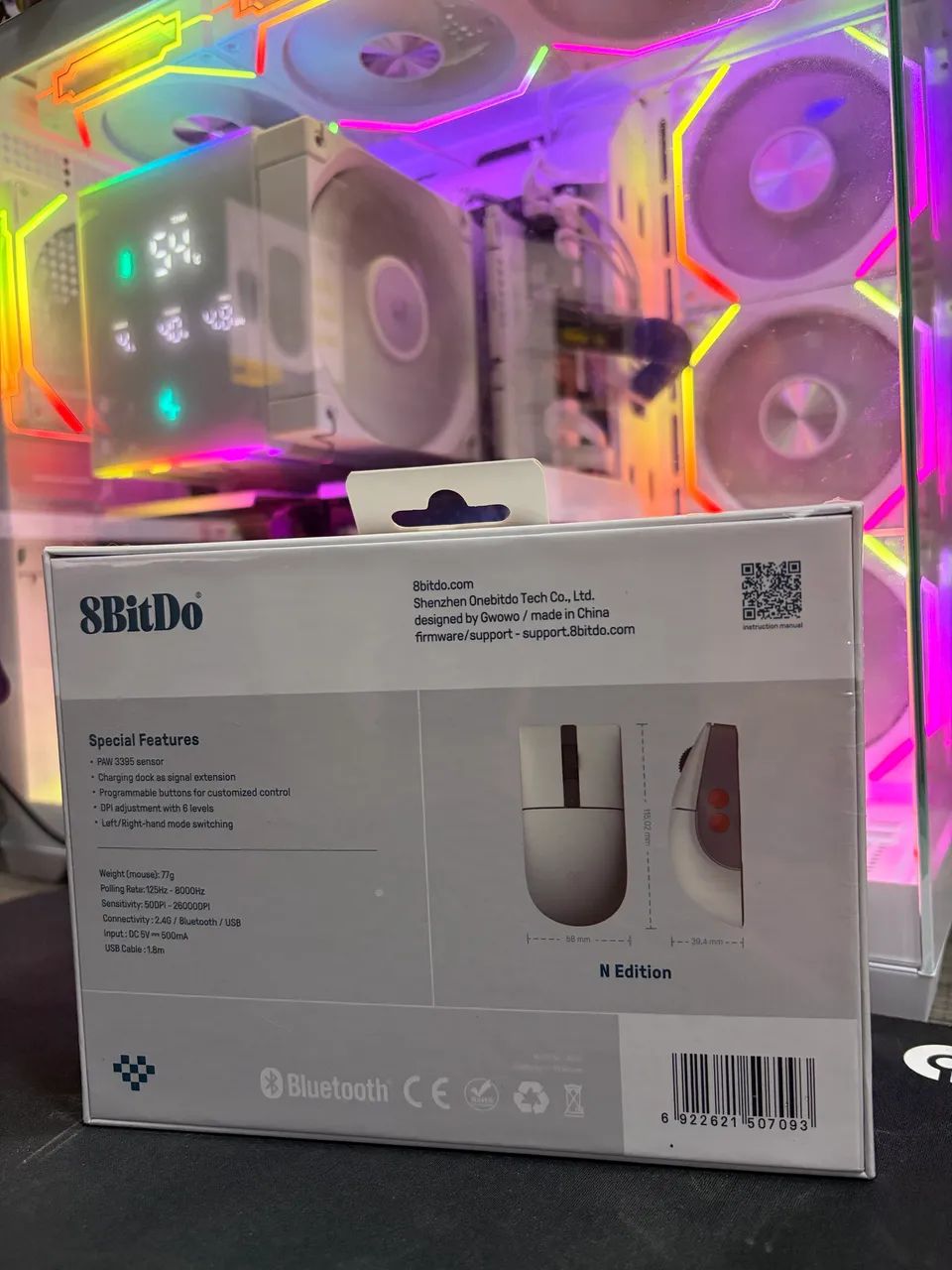 Mouse Gamer 8BitDo Retro R8 Tri-Mode com Dock de Carregamento - Foto 2