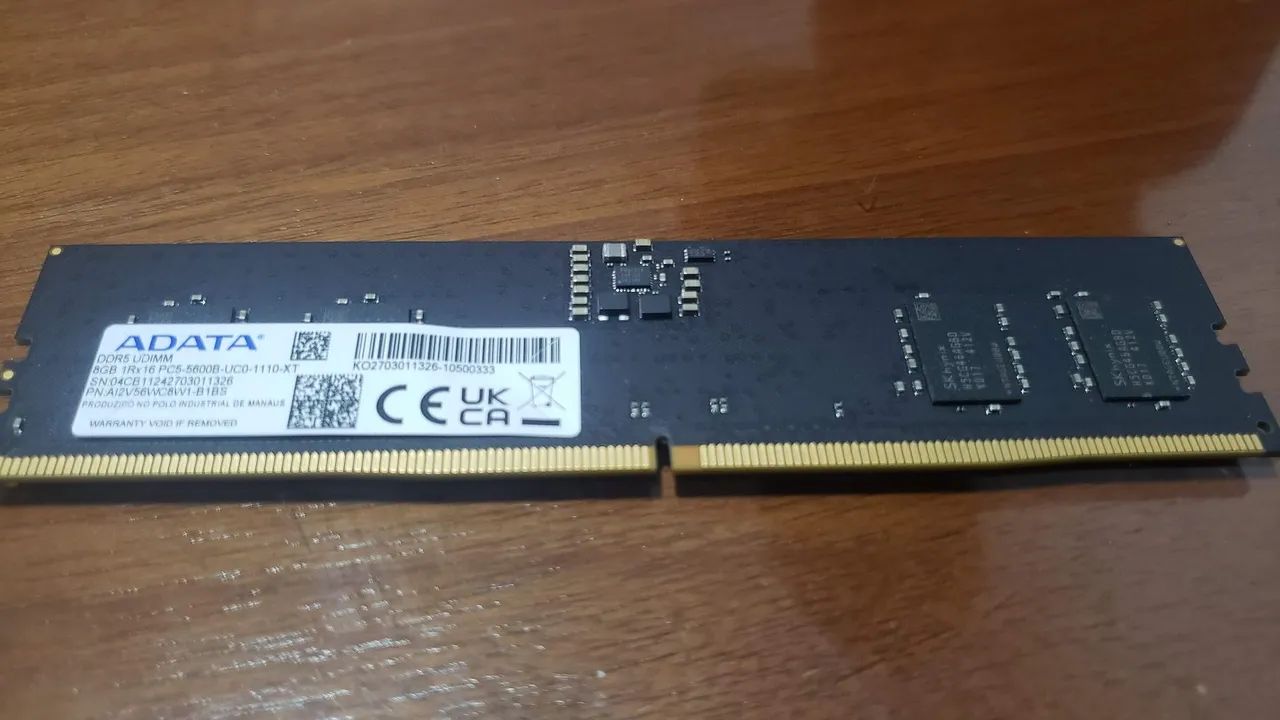 Memória 8GB DDR5 ADATA 5600MHz - NOVA445600628863160320
