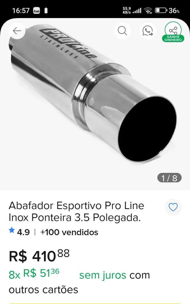 Abafador Esportivo Pro Line 3.5 polegadas  - Foto 3