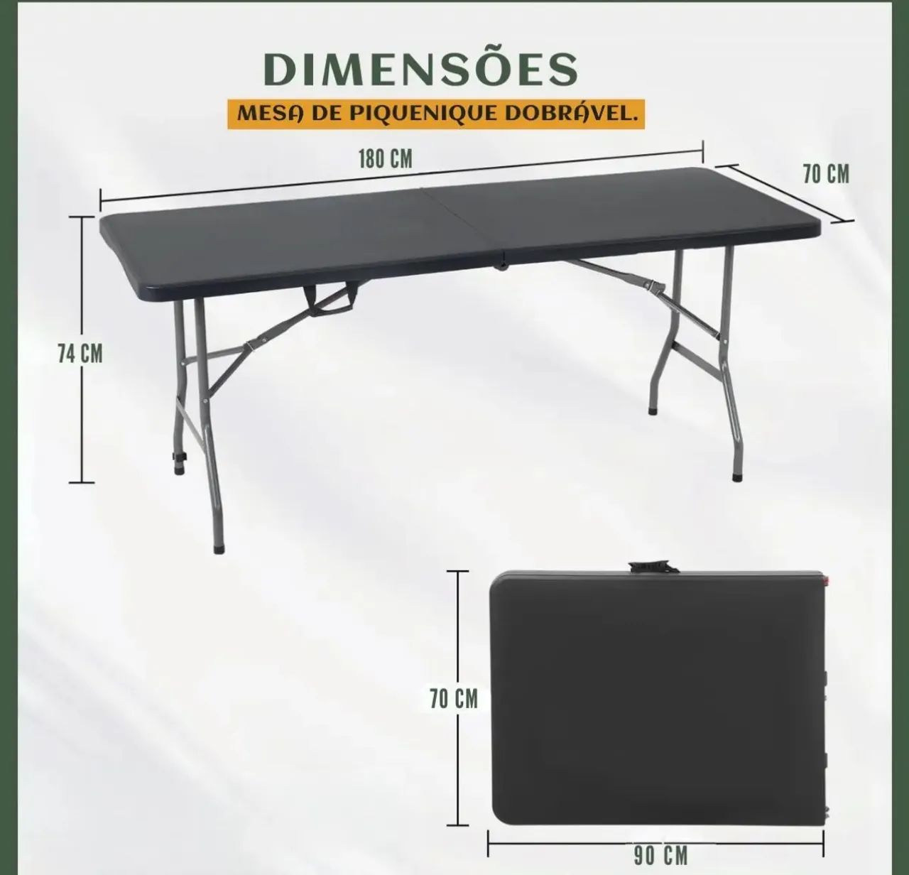 Mesa maleta dobrável com alça  - Foto 5