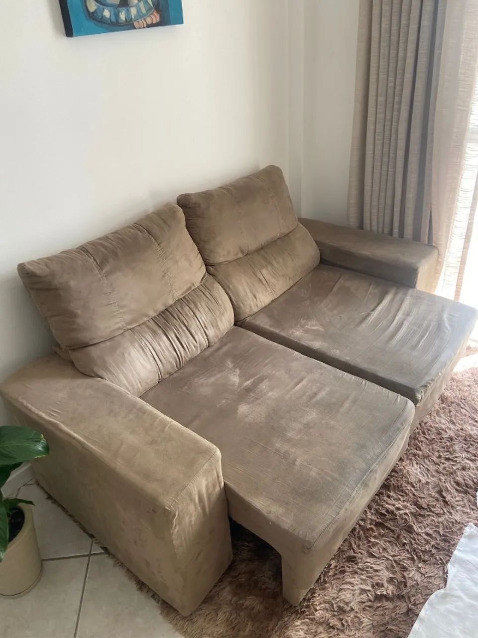 Sofá Retrátil Marrom - Dois Lugares - 180x85 cm - Usado