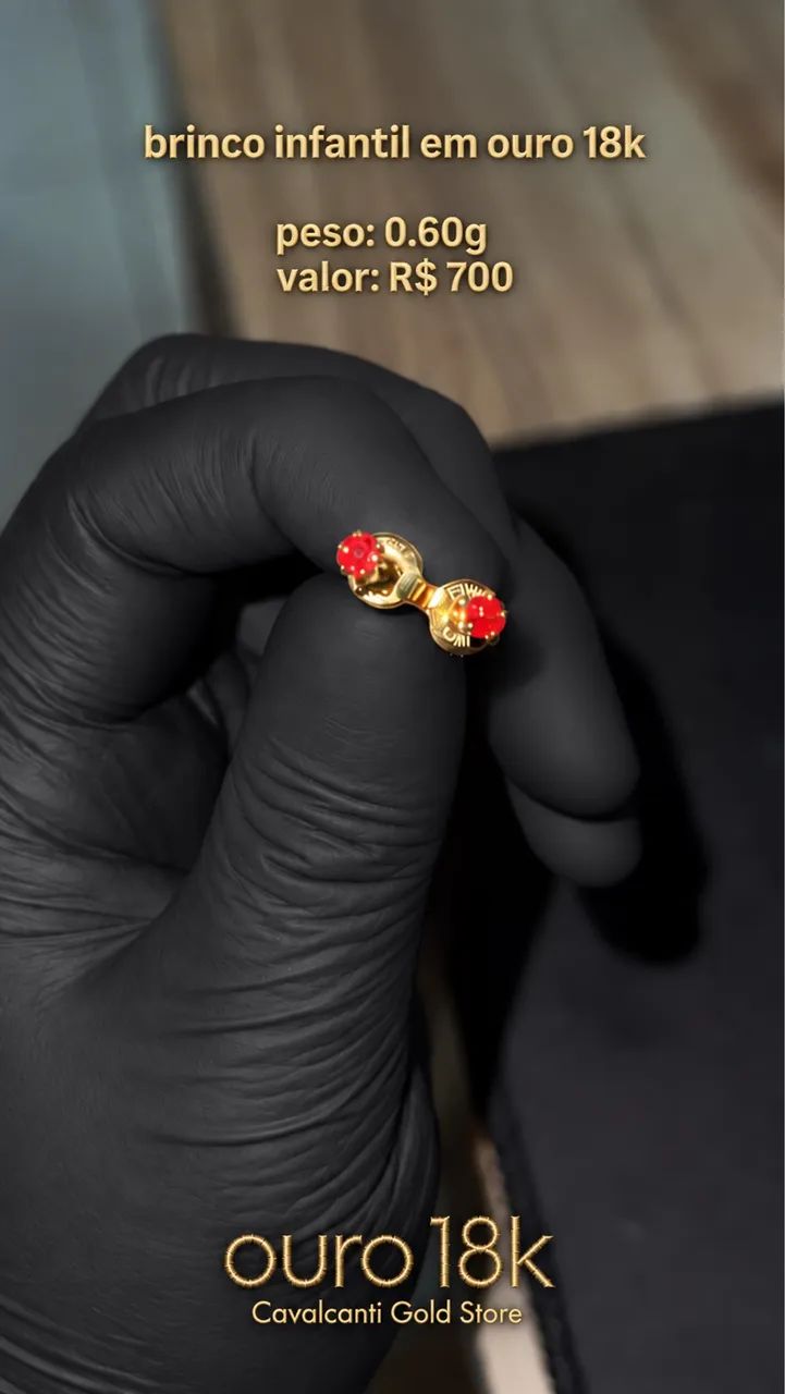 Brinco infantil em ouro 18k